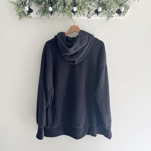 Womens Nike Black Sherpa Fleece Hoodie 1X SH - Picture 4 of 4